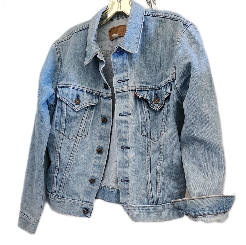 Vintage orange tab trucker jacket levis levi womens size medium